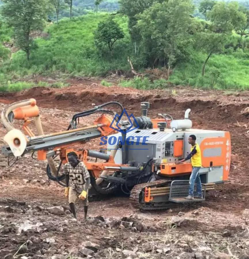 SD-545 Crawler Blasting Hole Drilling Rig Built-in Air Compressor ...