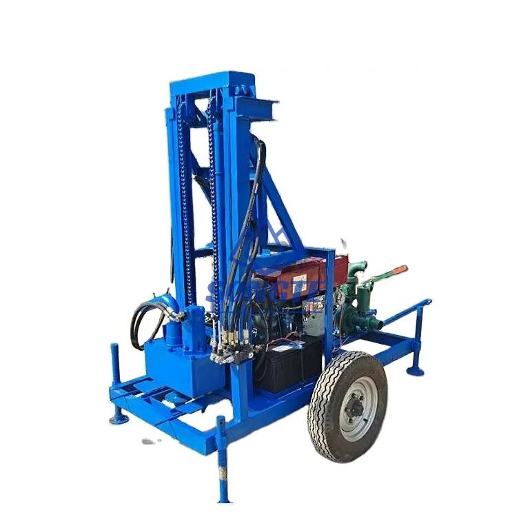 150m Trailer Type Small Water Well Drilling Rig (SW150W) Songte The
